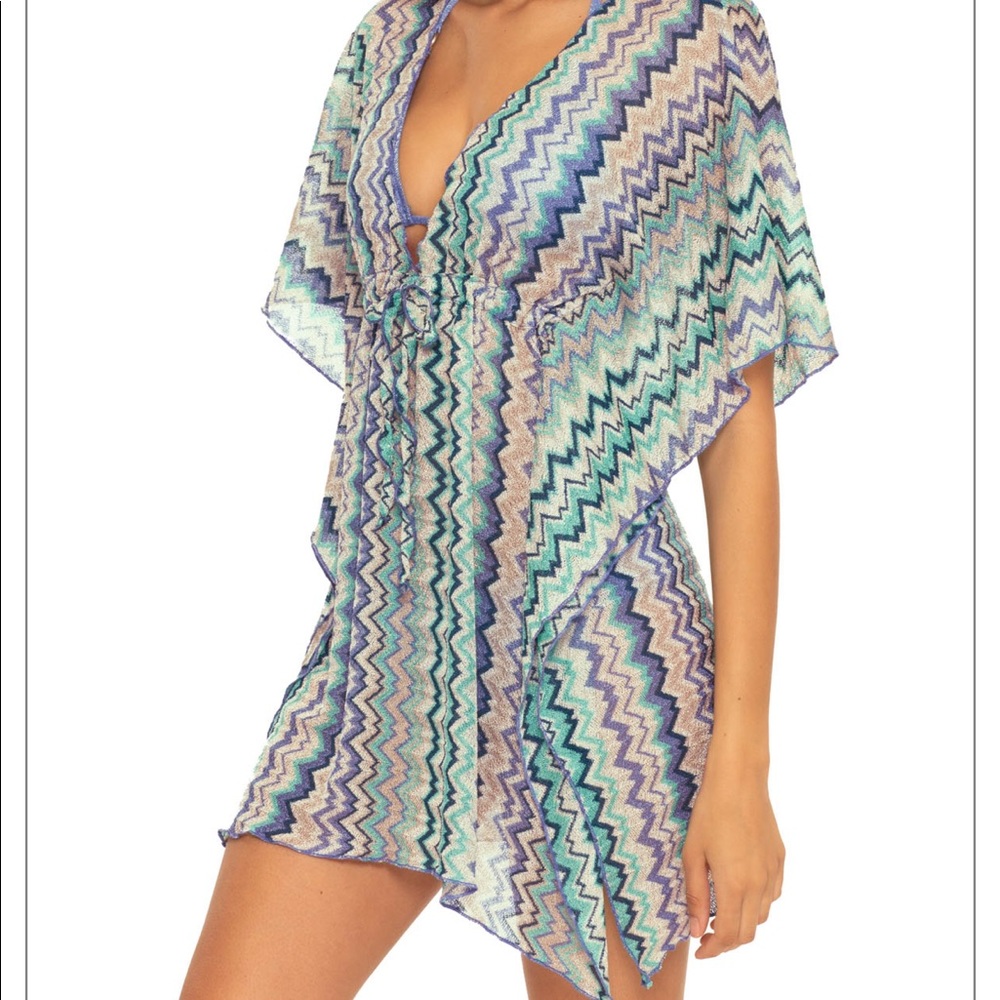Chevron V-Neck Tie Waist Tunic
